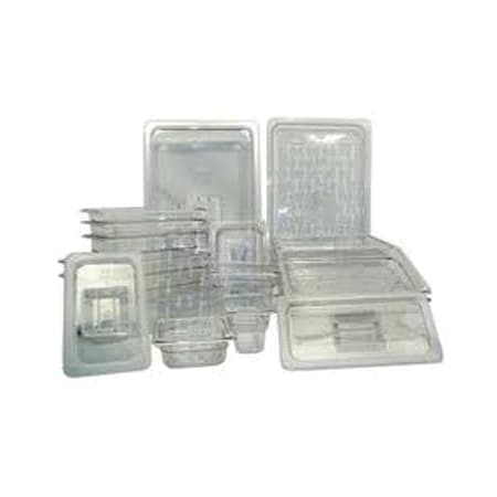 Lid For Food Pan 1/3 Size, Clear Notched Cover, Polycarbonte